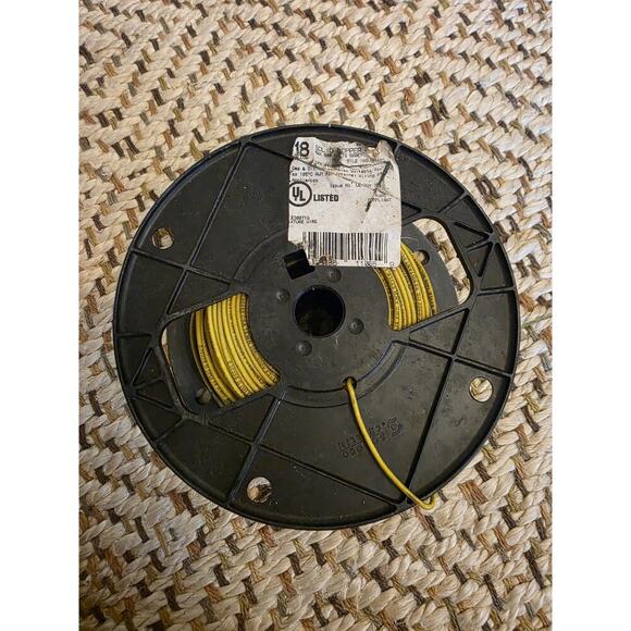 #18 AWG GAUGE TFN 600V SOLID Copper (CU) Yellow GRAY- 200 Ft - Picture 2 of 14